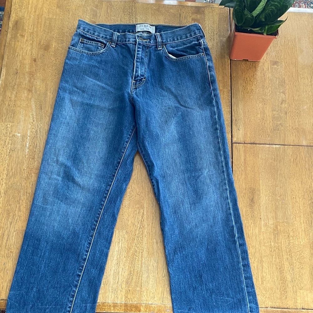 J Crew Men's Straight Blue Jeans 33 x 32